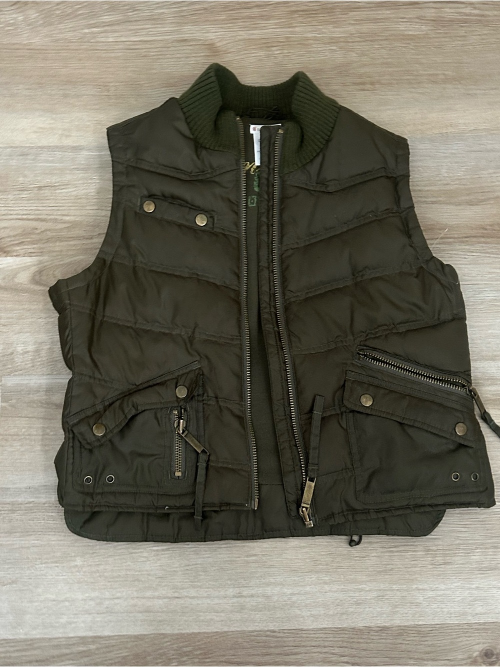 vintage utility puffer vest